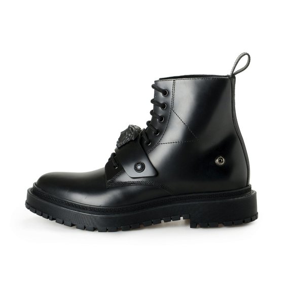 Versace Men\'s Ultra Black Leather Medusa Ankle Boots Shoes US 7 IT 40 main image 6